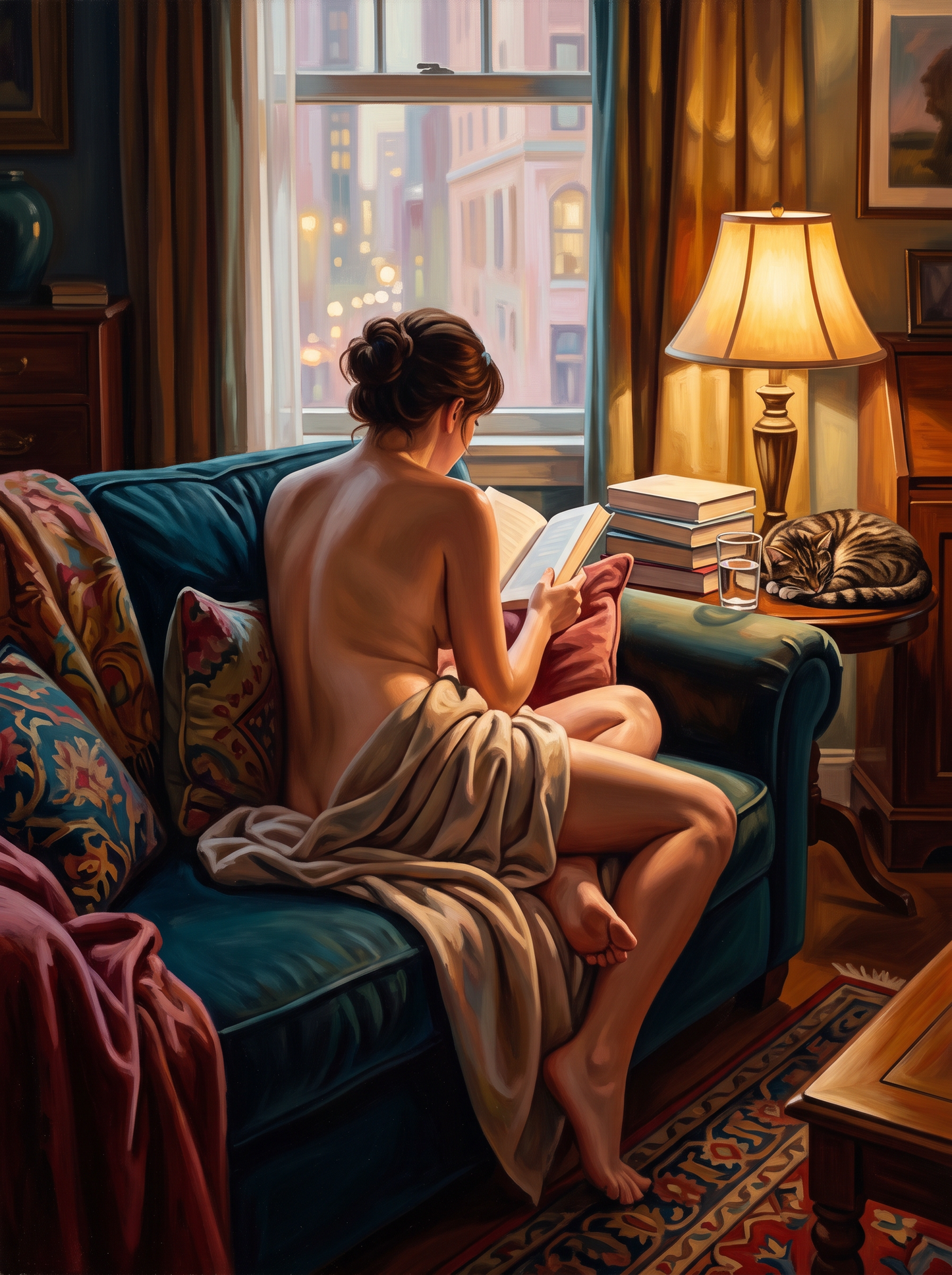 Lamplit Reading Corner