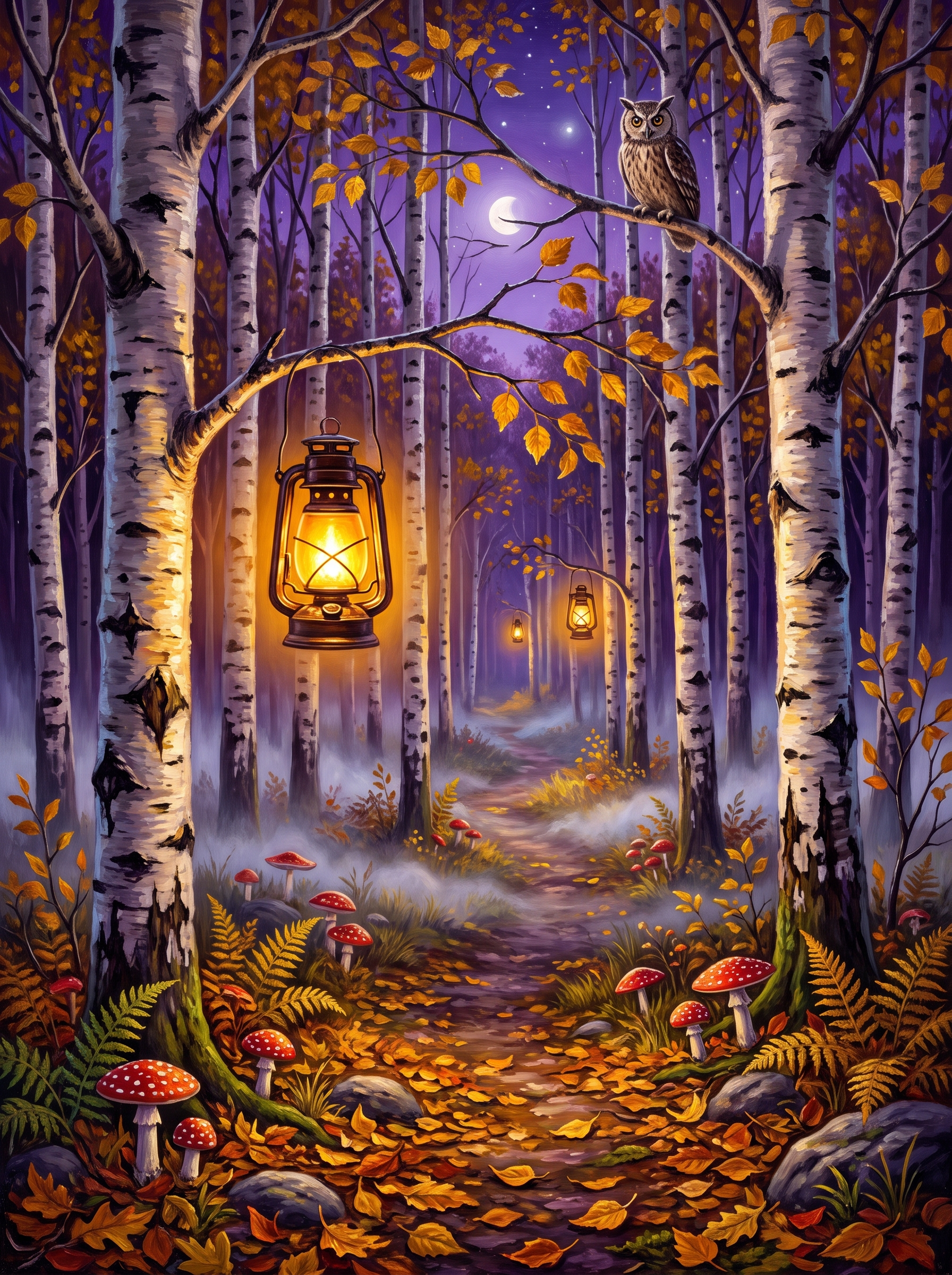 Lantern Path Birches