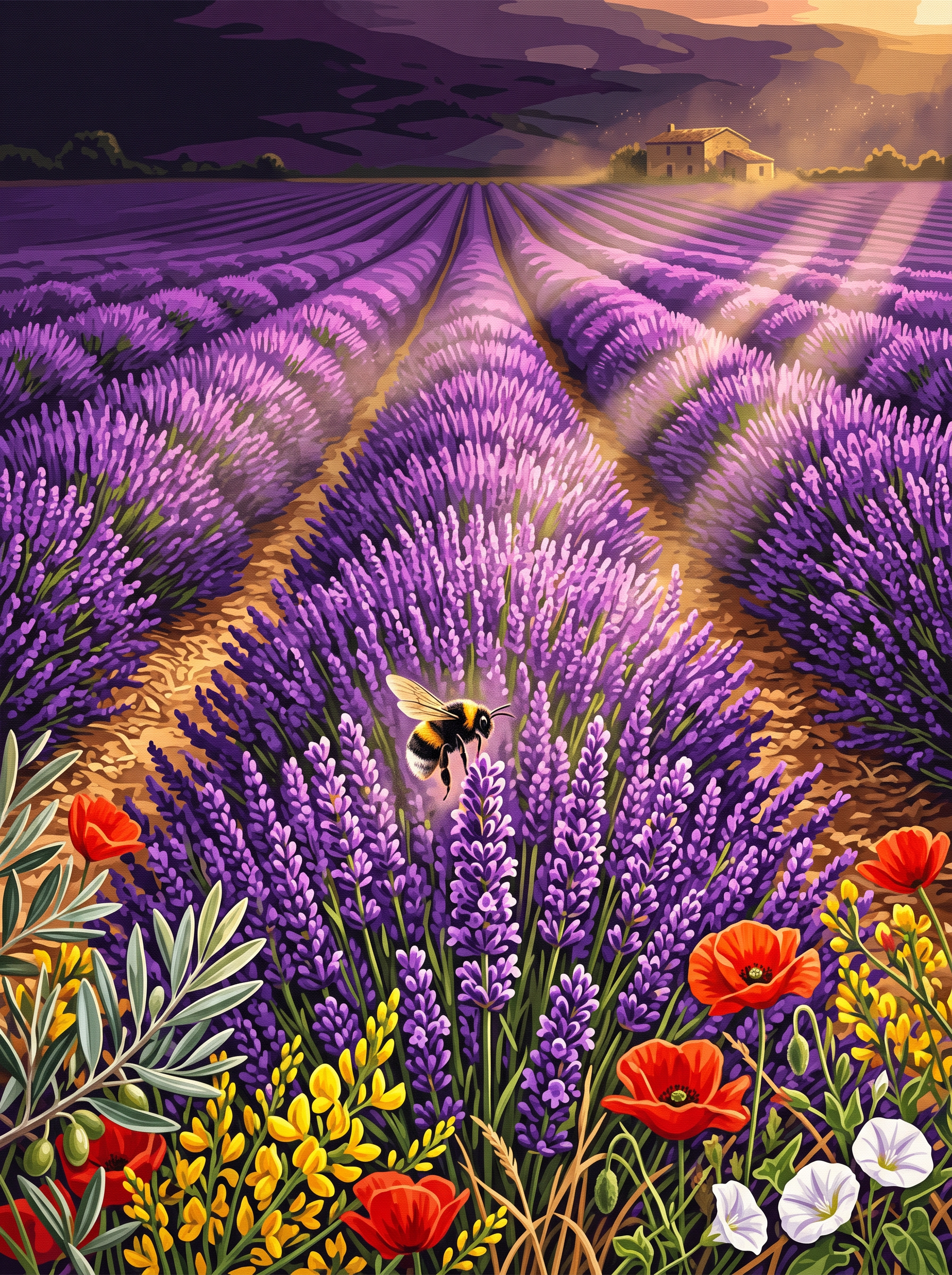 Lavender Field Bee