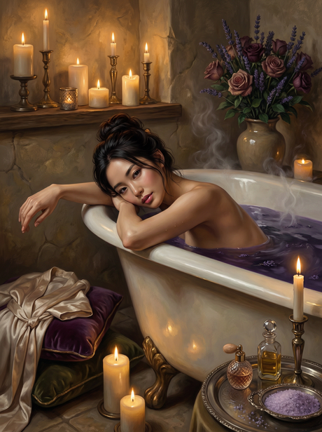 Lavender Petal Bath (Diamond Painting) Diamond Painting kit