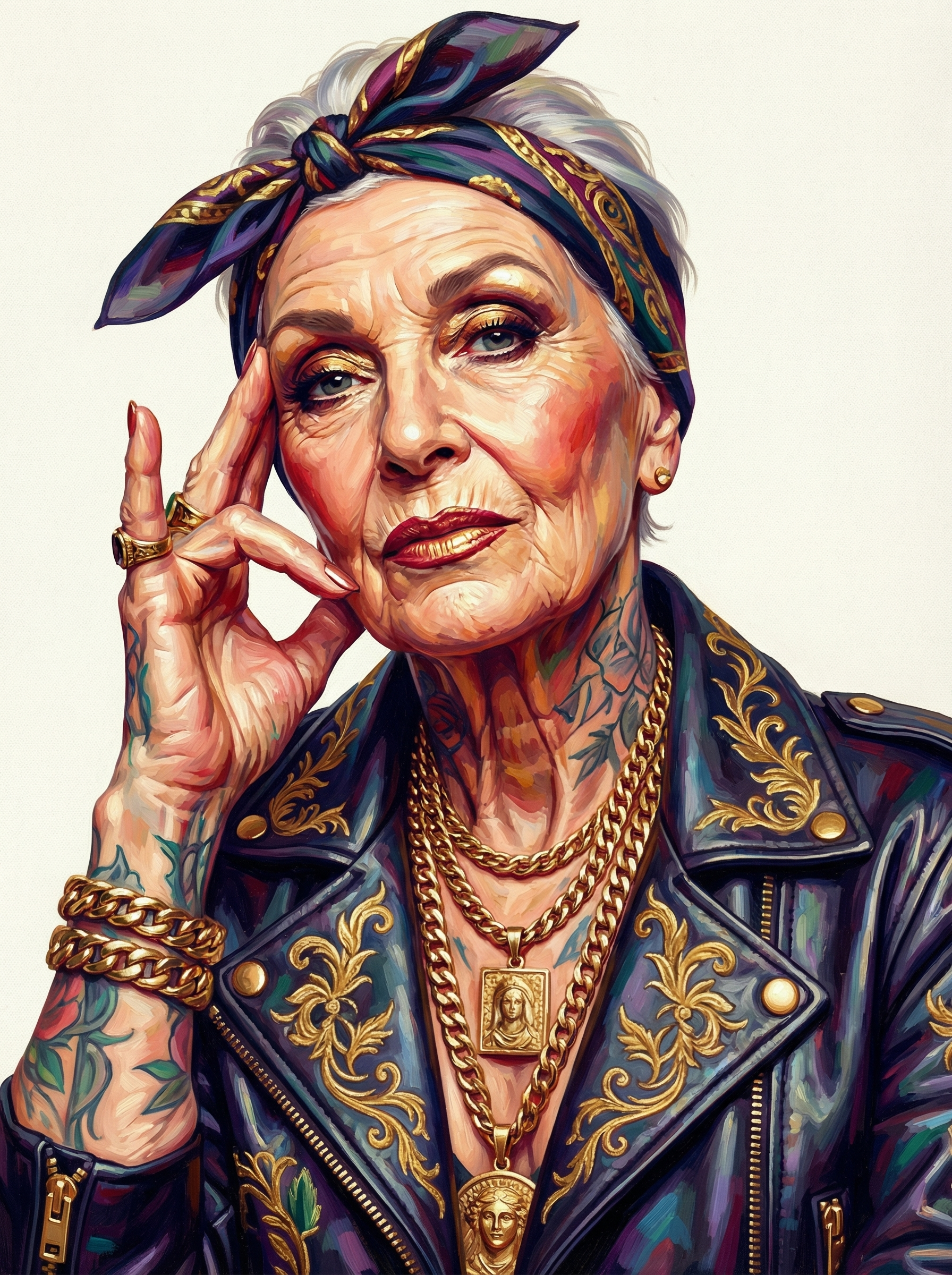 Leather Jacket Cool Pose (100 Color Diamond Painting) Diamond Painting kit