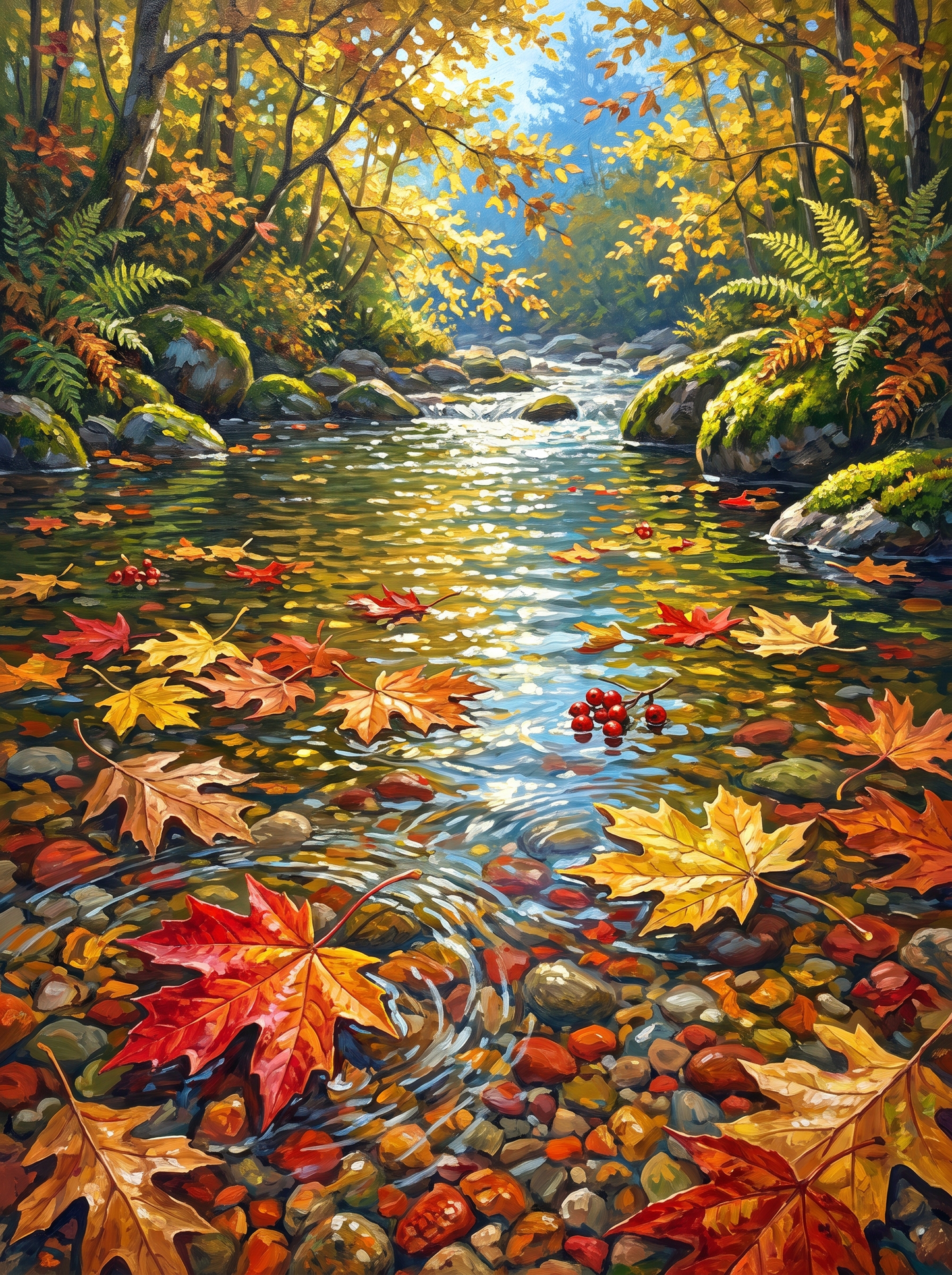 Leaves on the Stream