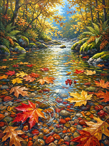 Leaves on the Stream