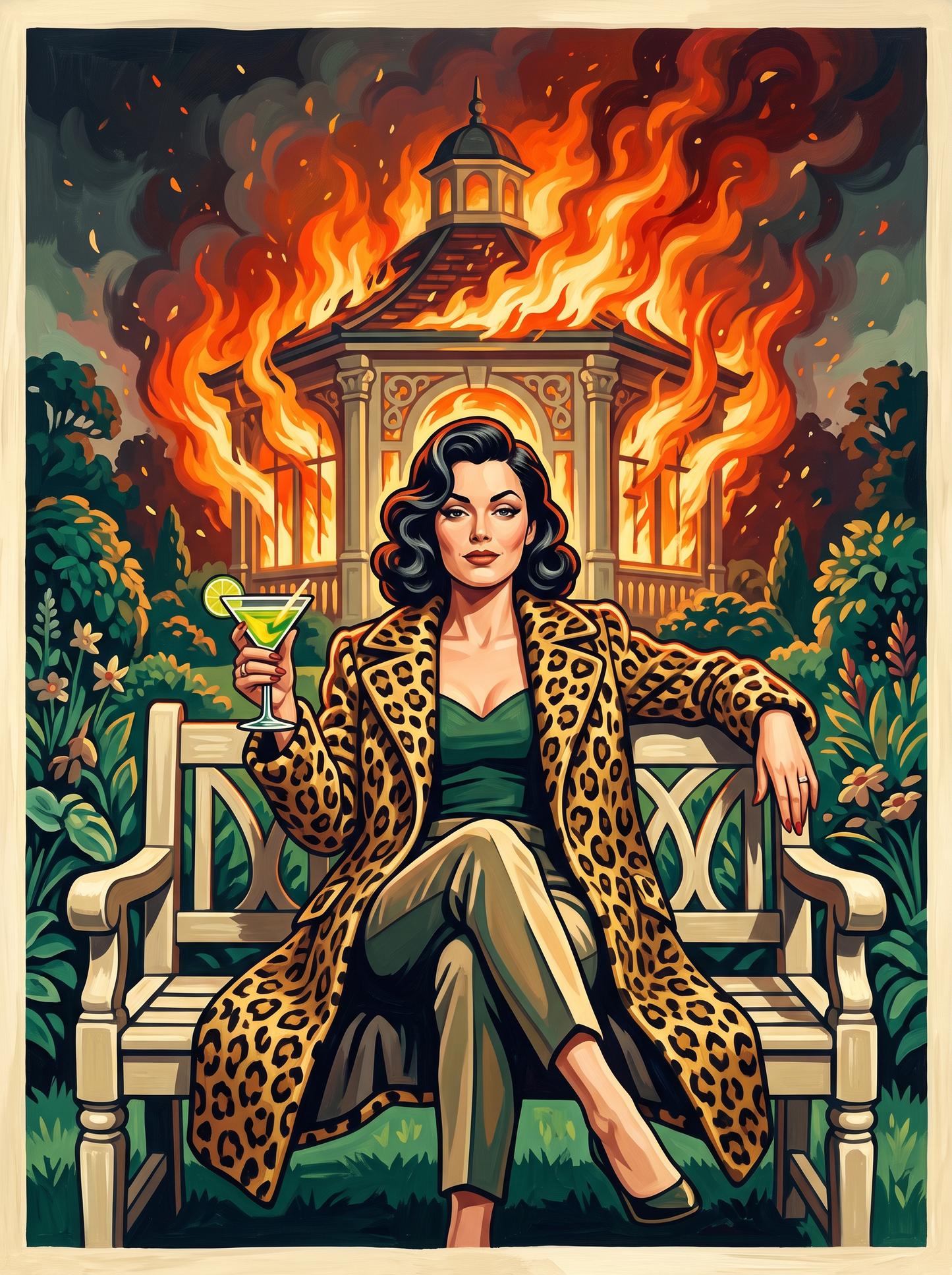 Leopard And Flames