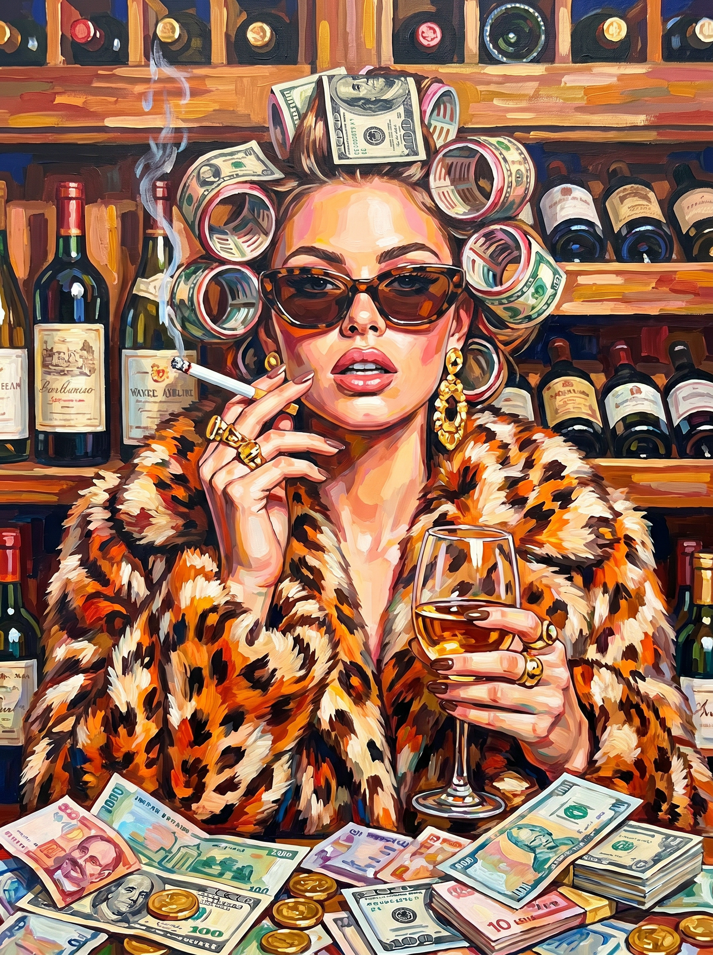 Leopard Fur Wine Cellar (100 Color Diamond Painting) Diamond Painting kit