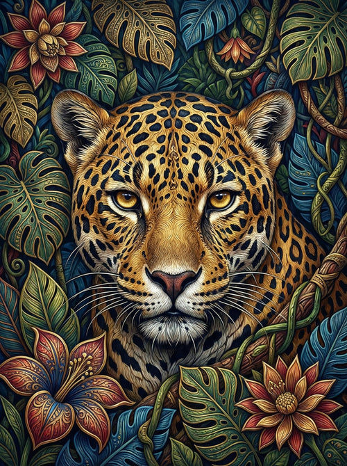 Leopard Garden Paradise (Diamond Painting) Diamond Painting kit