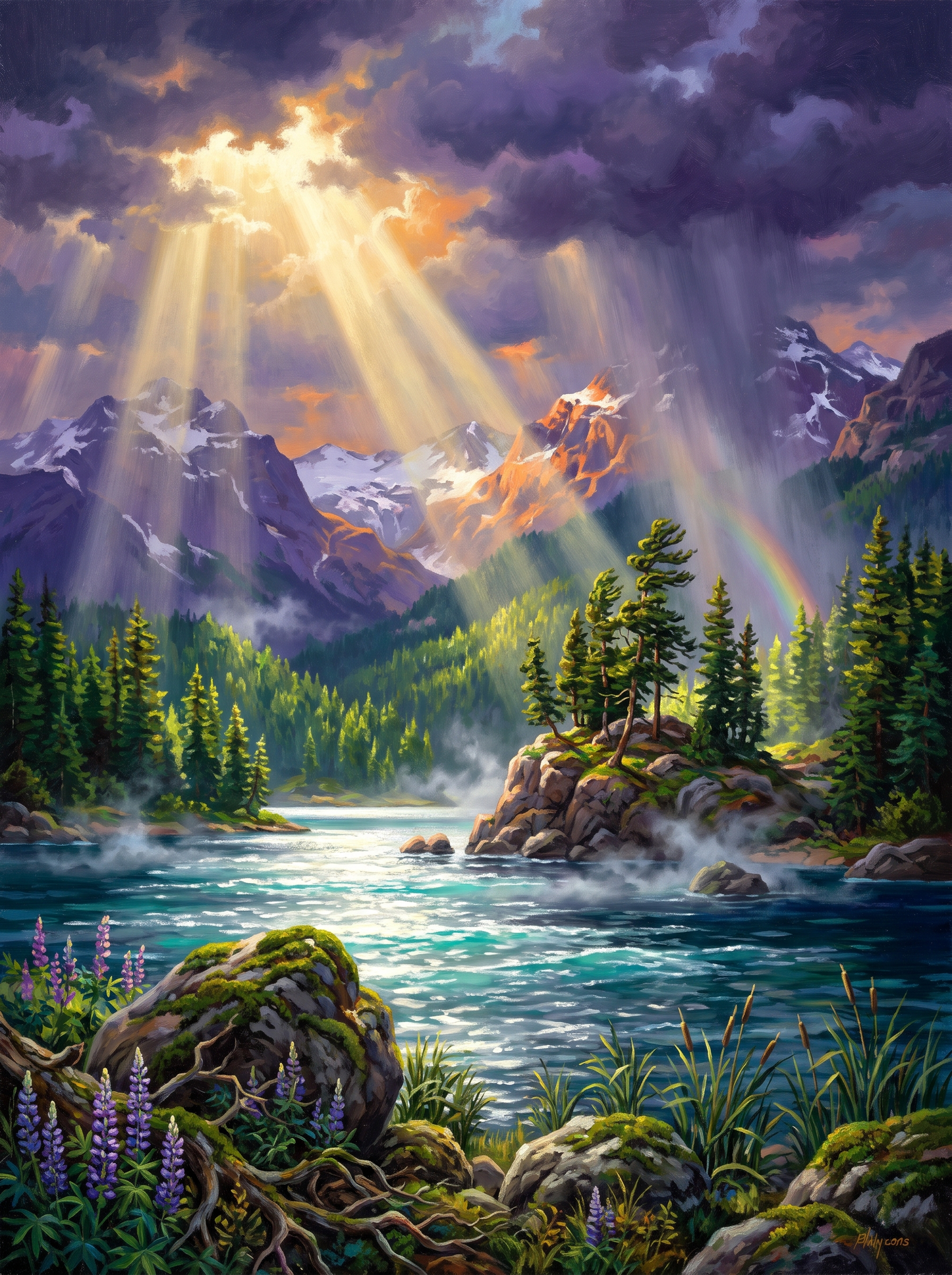 Light Beams on the Lake