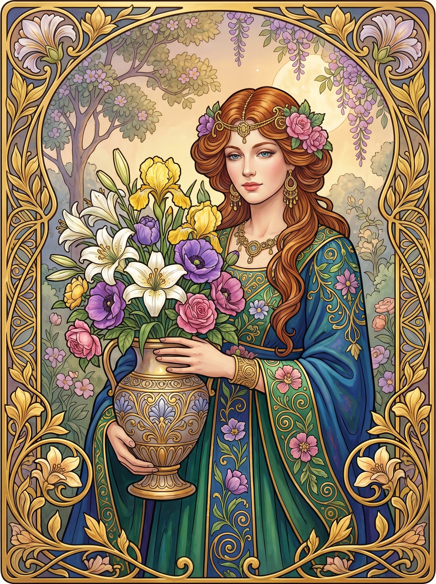 Lily Iris Bouquet Woman (80 Colors)