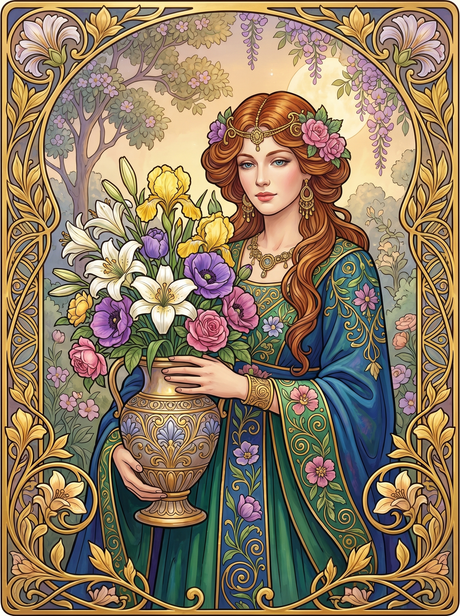 Lily Iris Bouquet Woman (80 Colors) Paint by Numbers kit