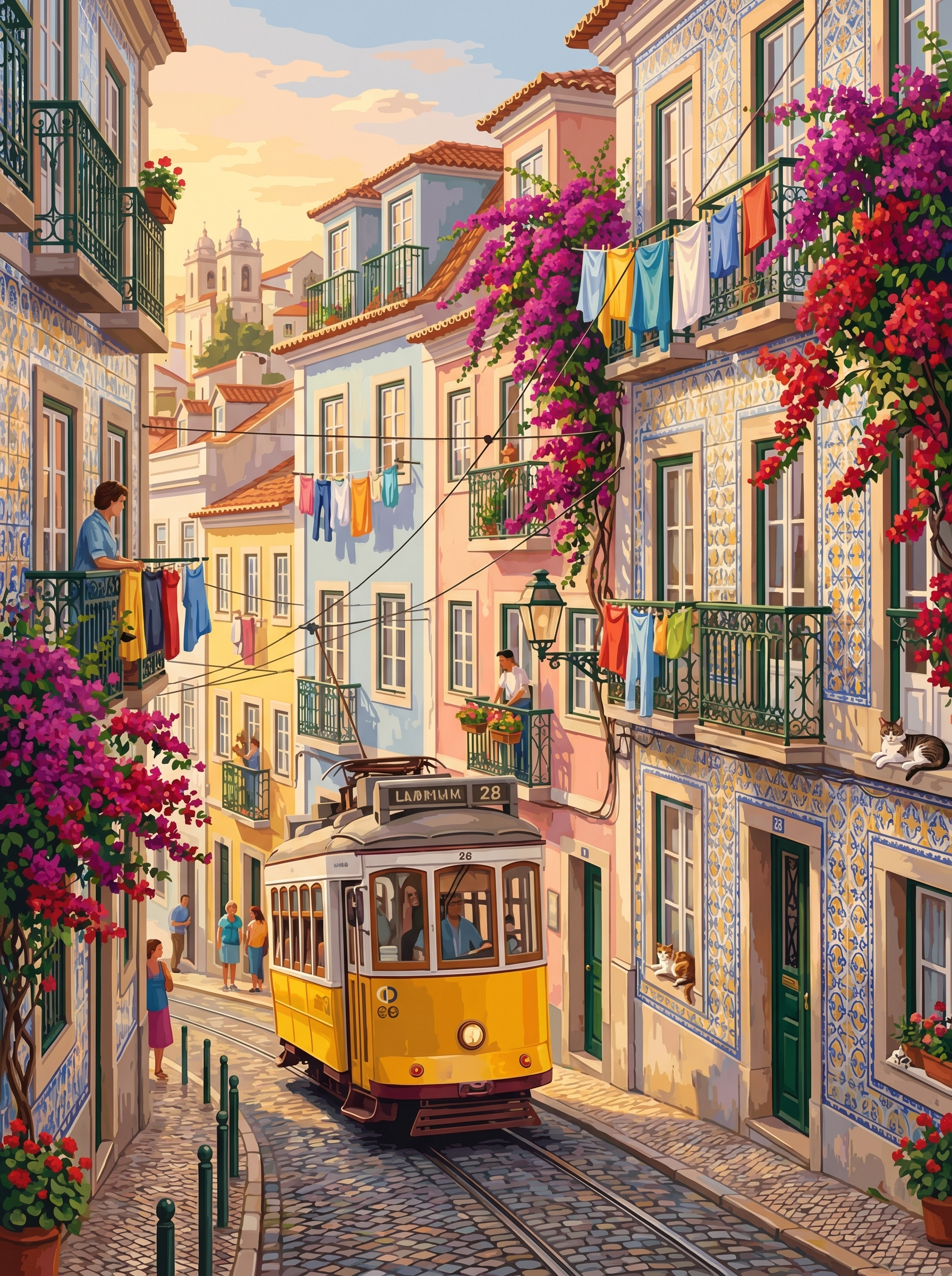 Lisbon Alfama Tram (150 Color Diamond Painting)