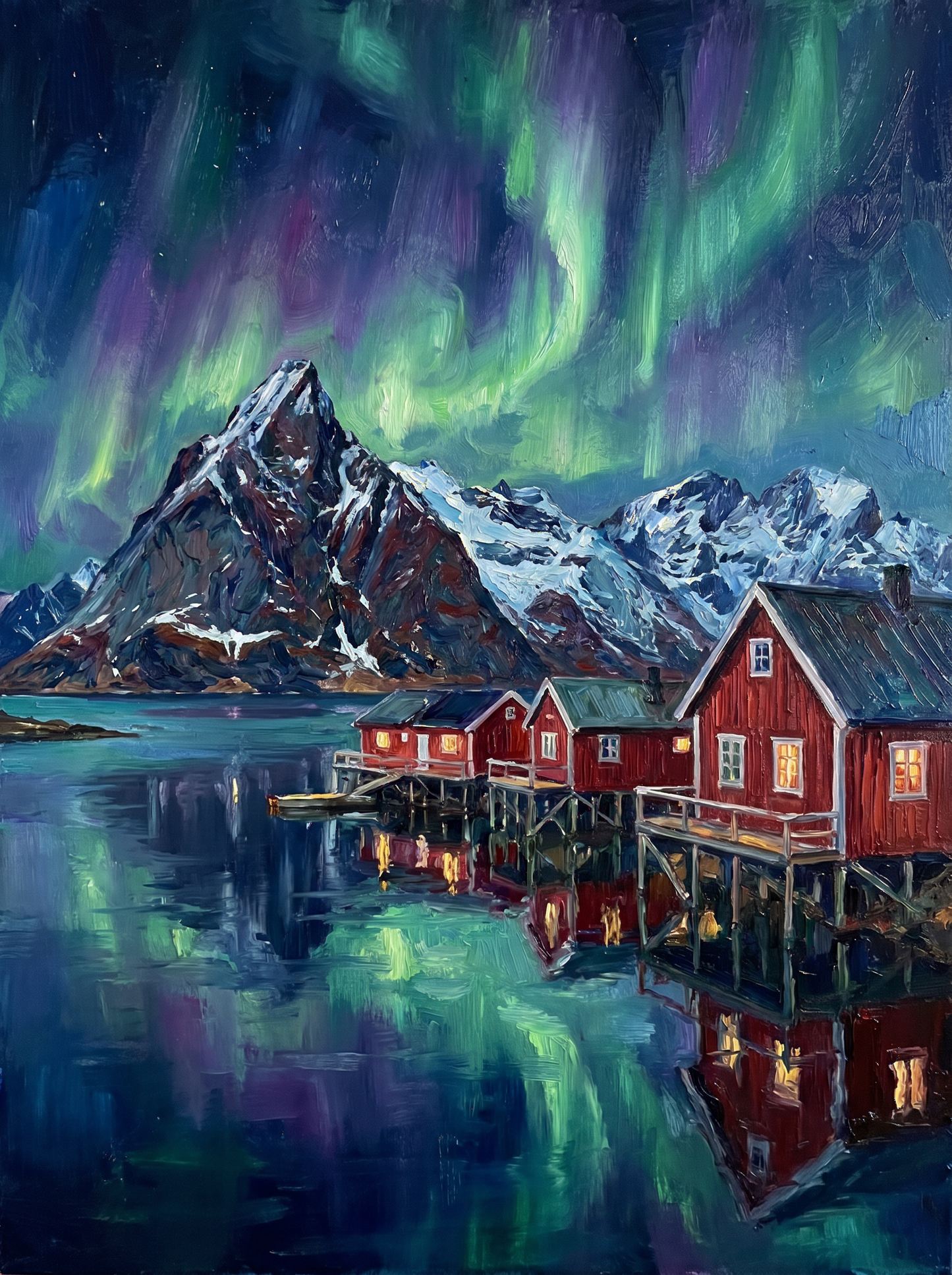 Lofoten Reine Aurora