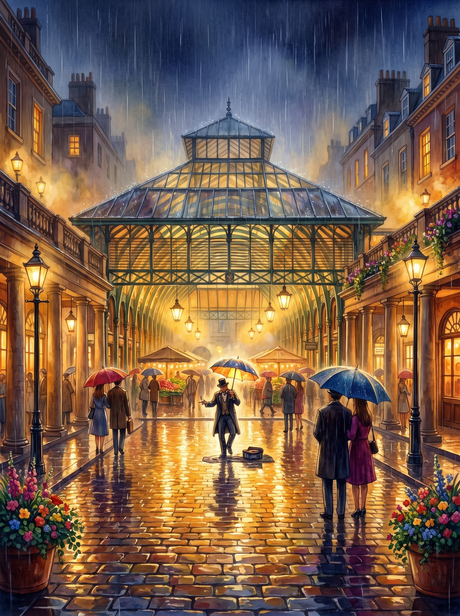 Covent Garden Downpour, London