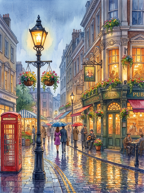 Rainy Covent Garden, London