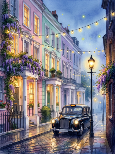 Notting Hill at Twilight, London