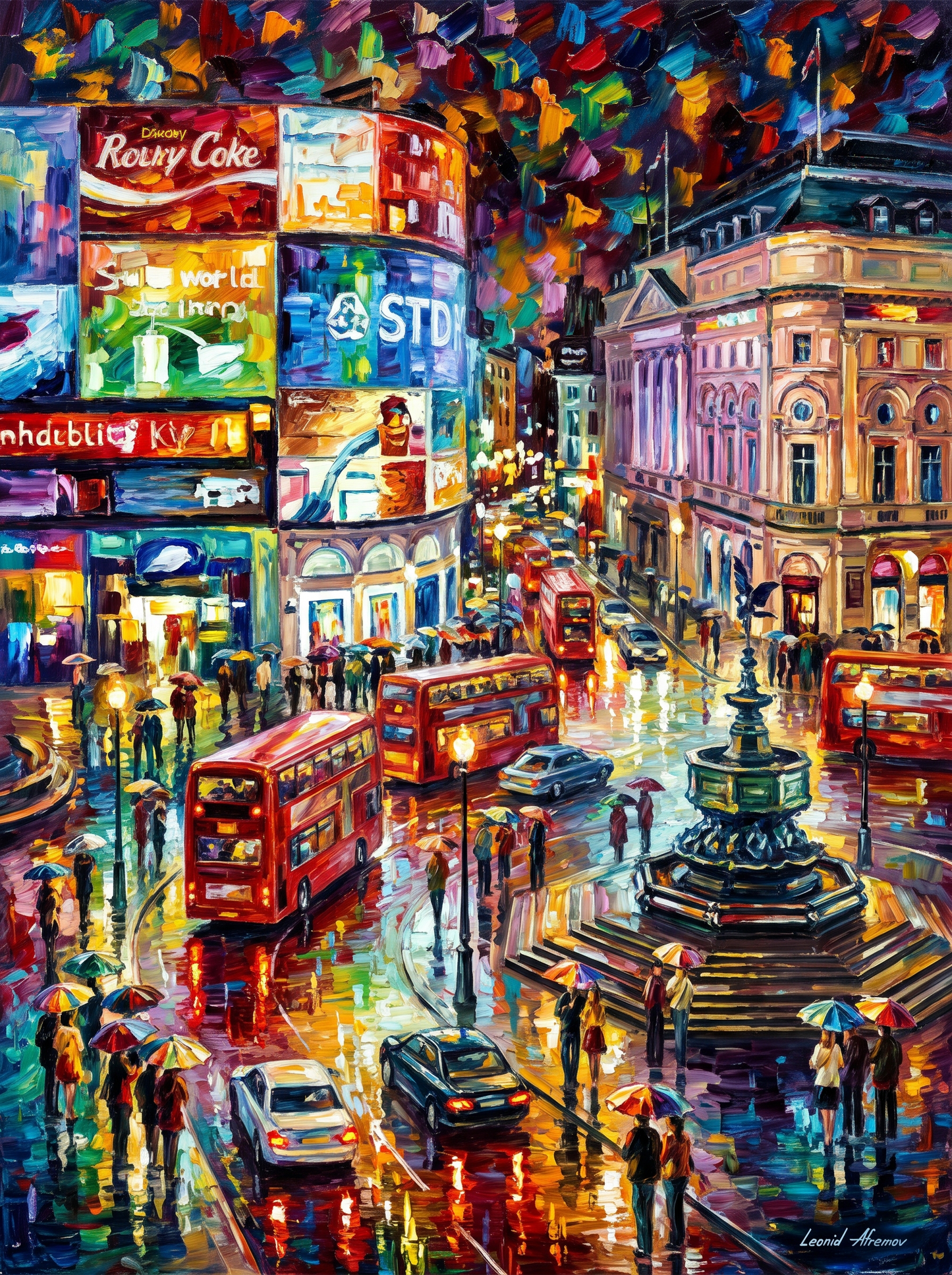 London Piccadilly Circus Rainy Night
