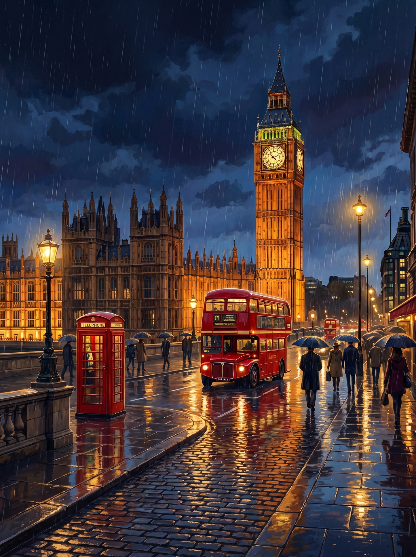 London Rainy Night (150 Color Diamond Painting)