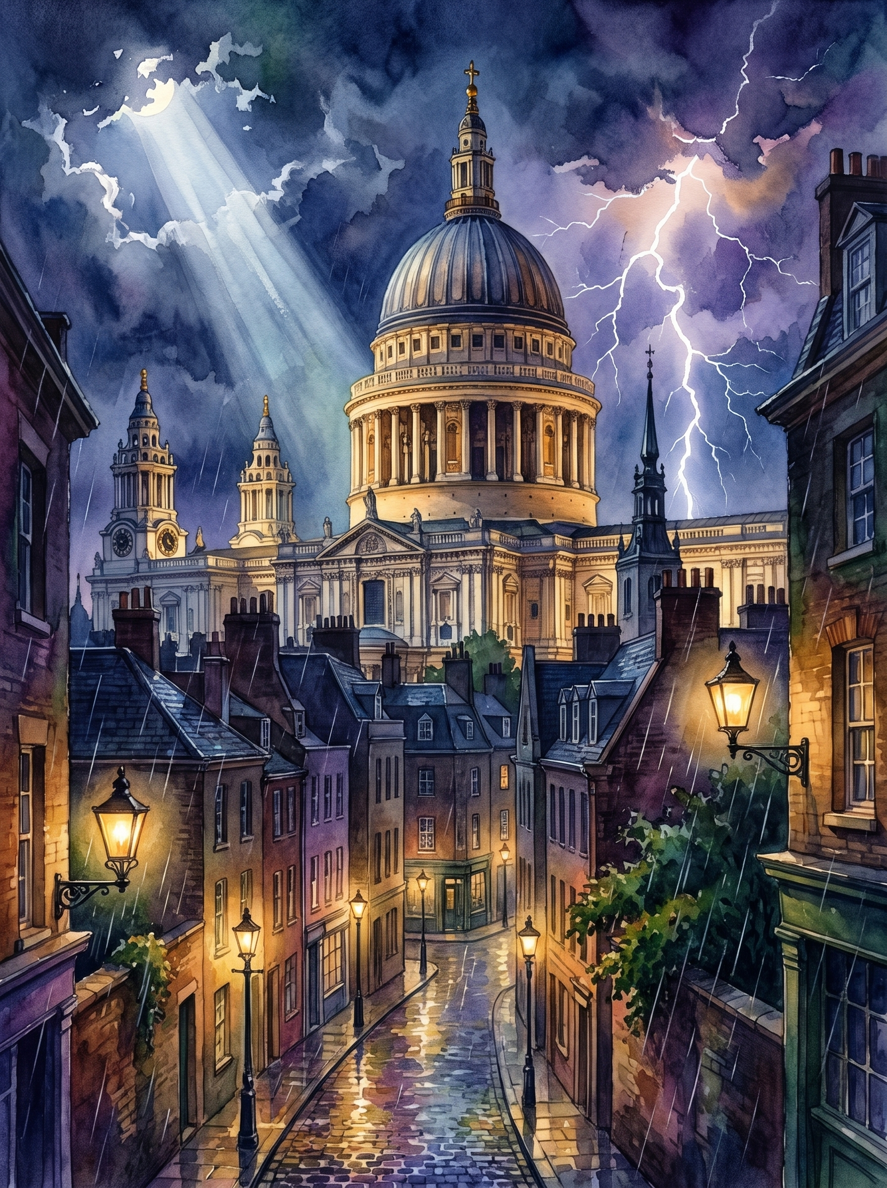 Storm over St Paul's, London