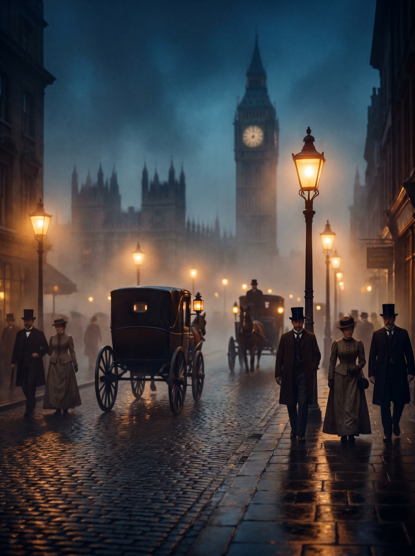 London Victorian Foggy Gaslight