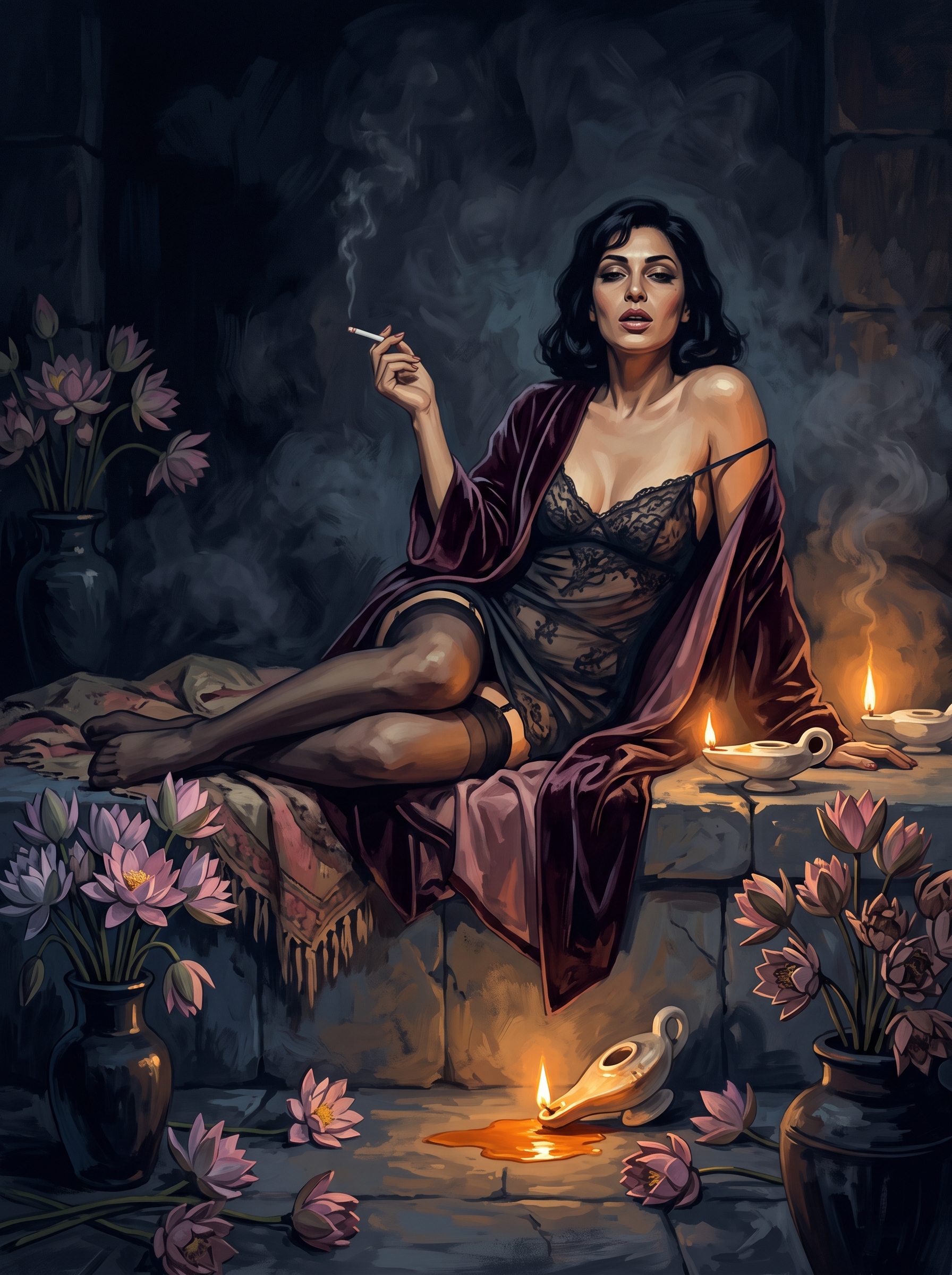 Lotus And Alabaster Lamps