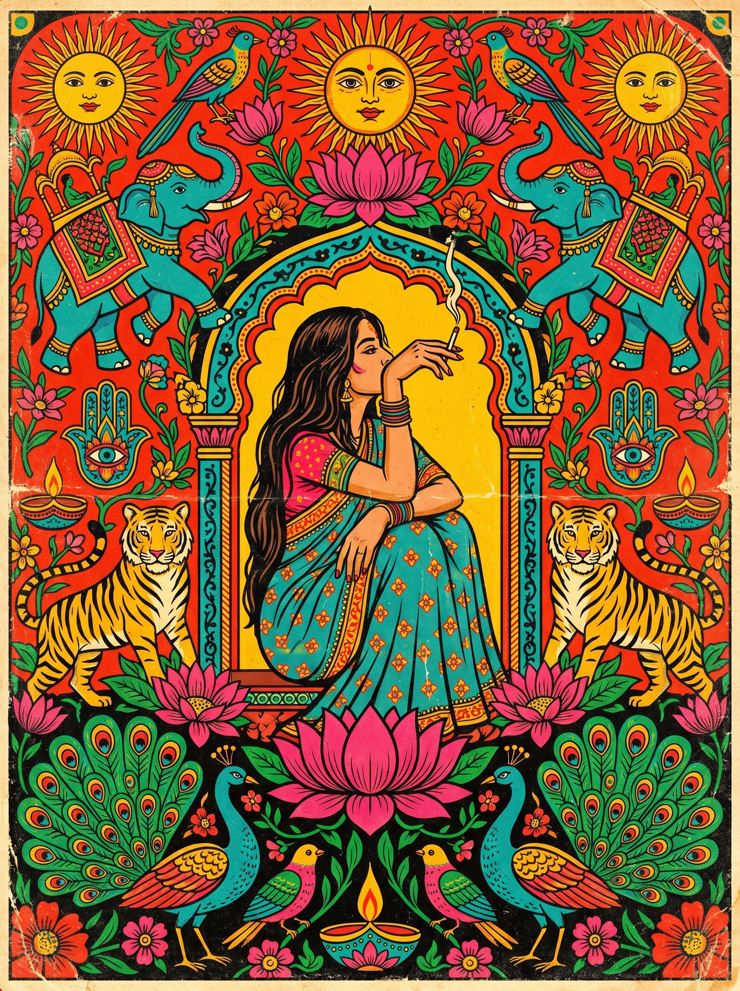 Lotus Couple Embrace (150 Color Diamond Painting)