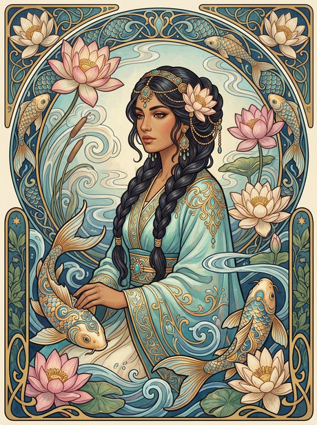 Lotus Koi Water Maiden (80 Colors) Paint by Numbers kit