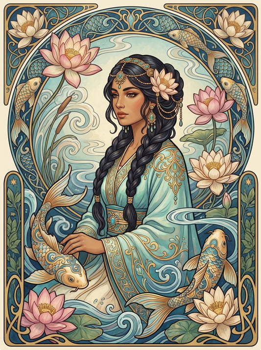 Lotus Koi Water Maiden (80 Colors) Paint by Numbers kit