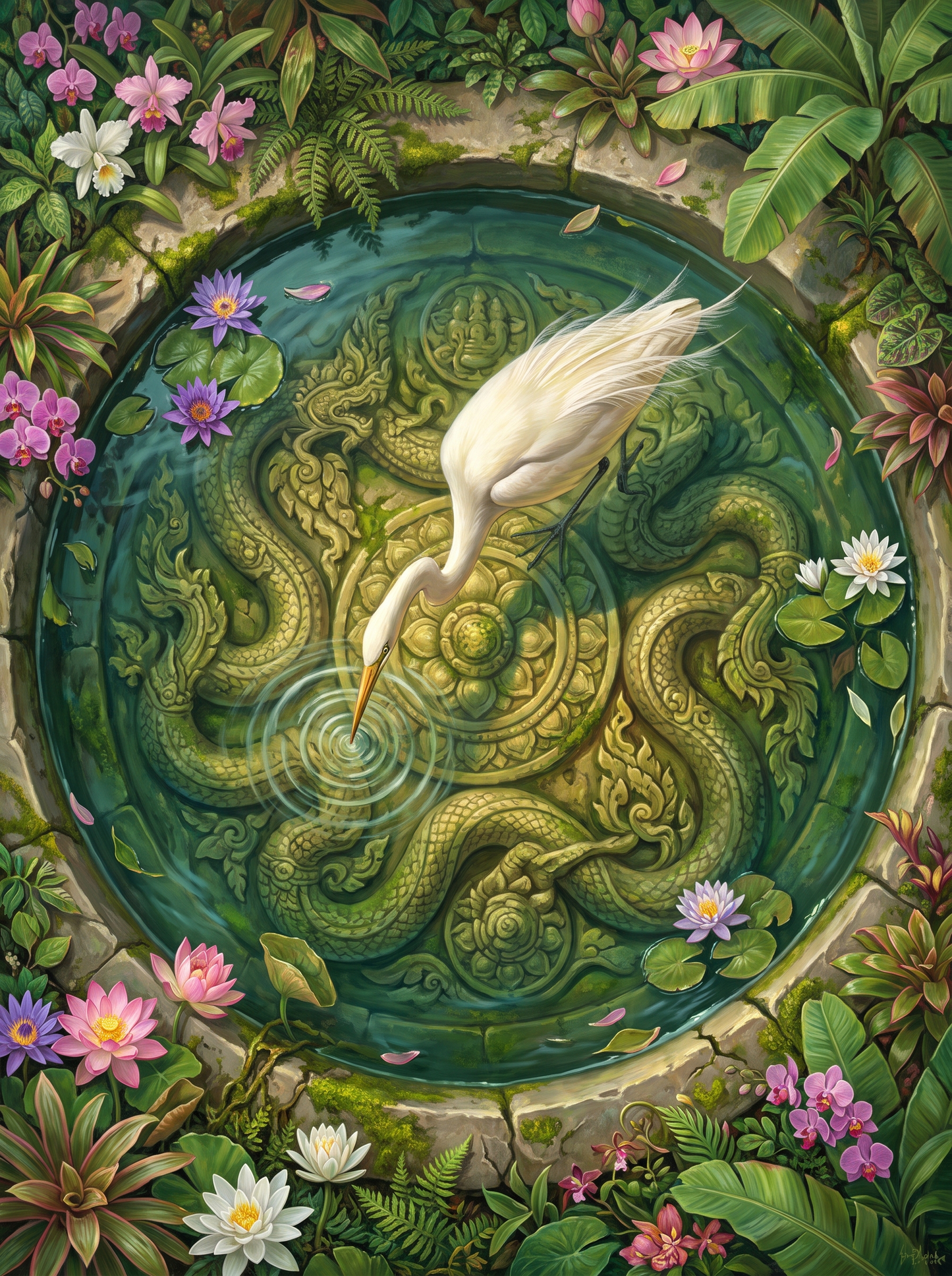Lotus Temple Egret