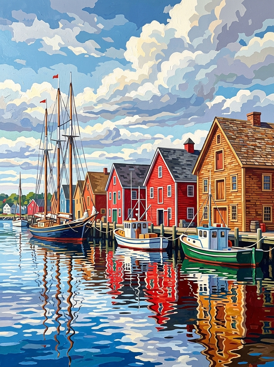 Lunenburg Waterfront (150 Color Diamond Painting)