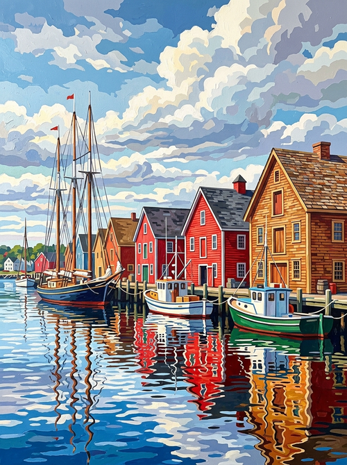 Lunenburg Waterfront (150 Color Diamond Painting)