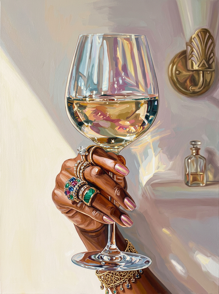 Luxe Hand Wine Glass (Diamond Painting) Diamond Painting kit