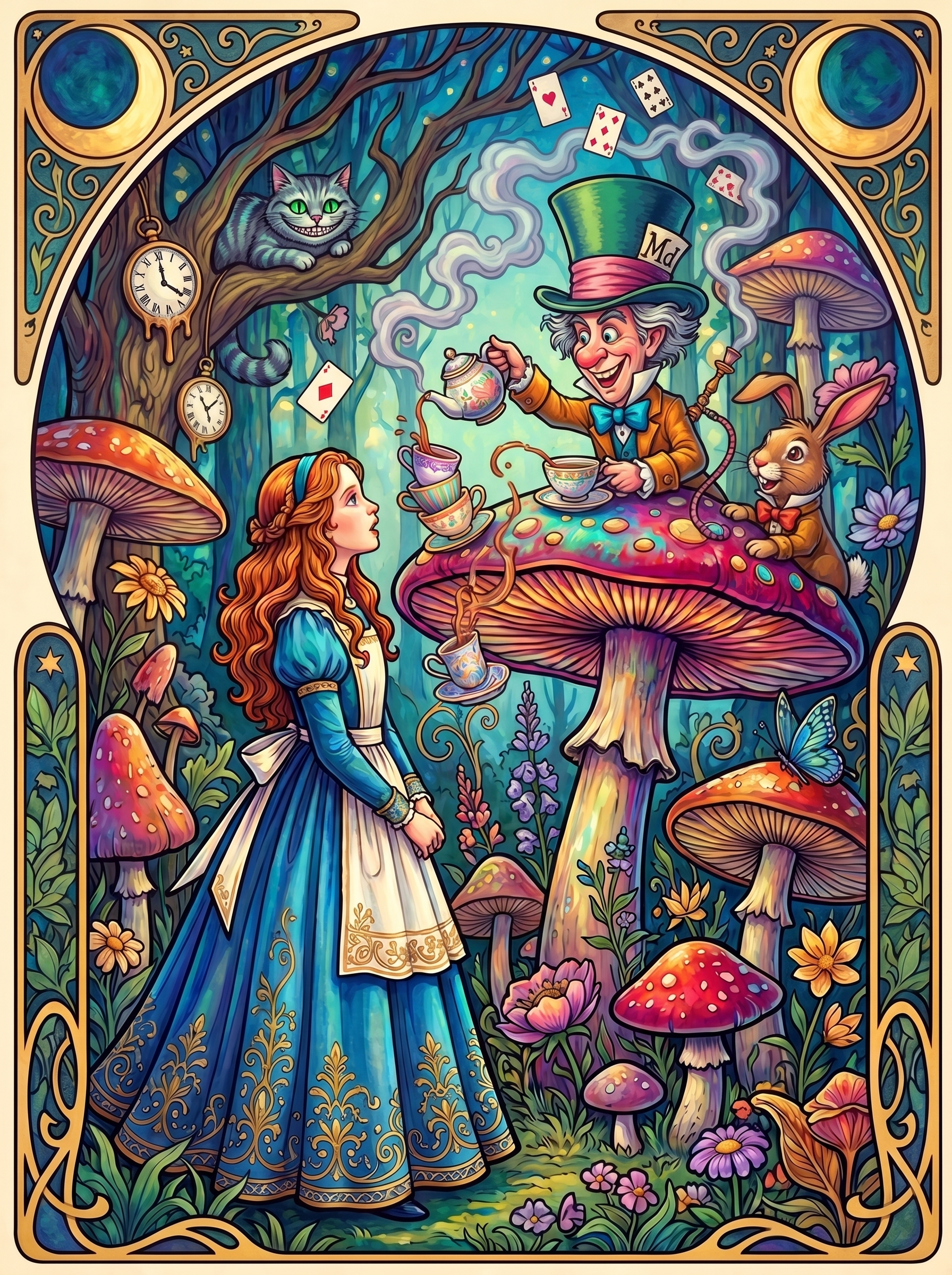 Mad Hatter Tea Pour (150 Color Diamond Painting)