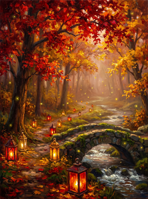 Magical Autumn Forest Lanterns