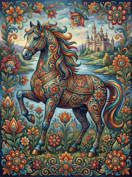 Magical Castle Horse (100 Color Diamond Painting) Diamond Painting kit