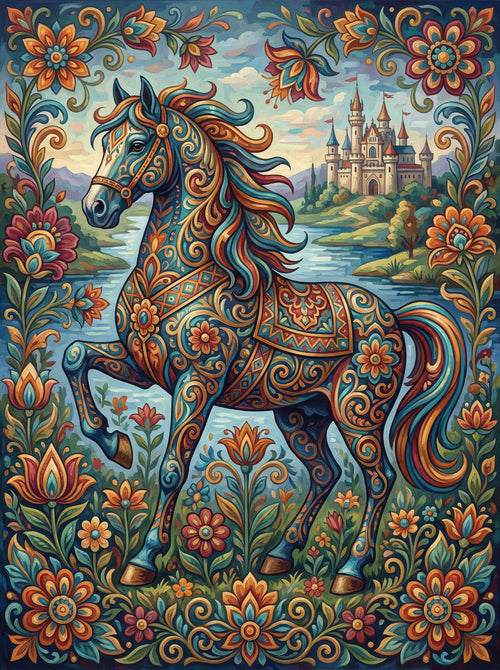 Magical Castle Horse (100 Color Diamond Painting) Diamond Painting kit
