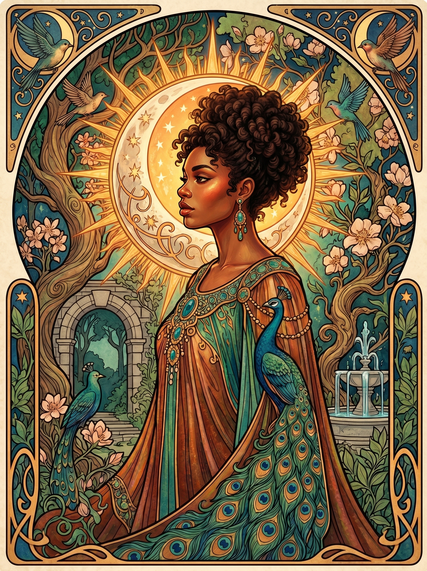 Magnolia Peacock Sun Moon Woman (80 Colors)