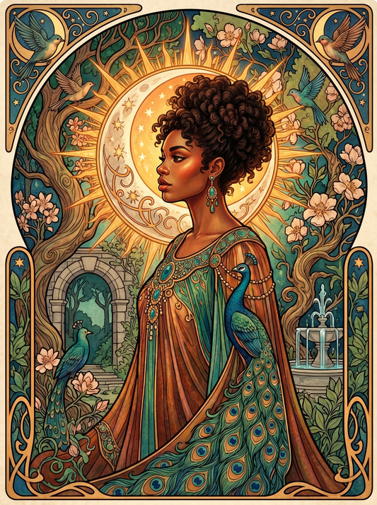 Magnolia Peacock Sun Moon Woman (80 Colors) Paint by Numbers kit