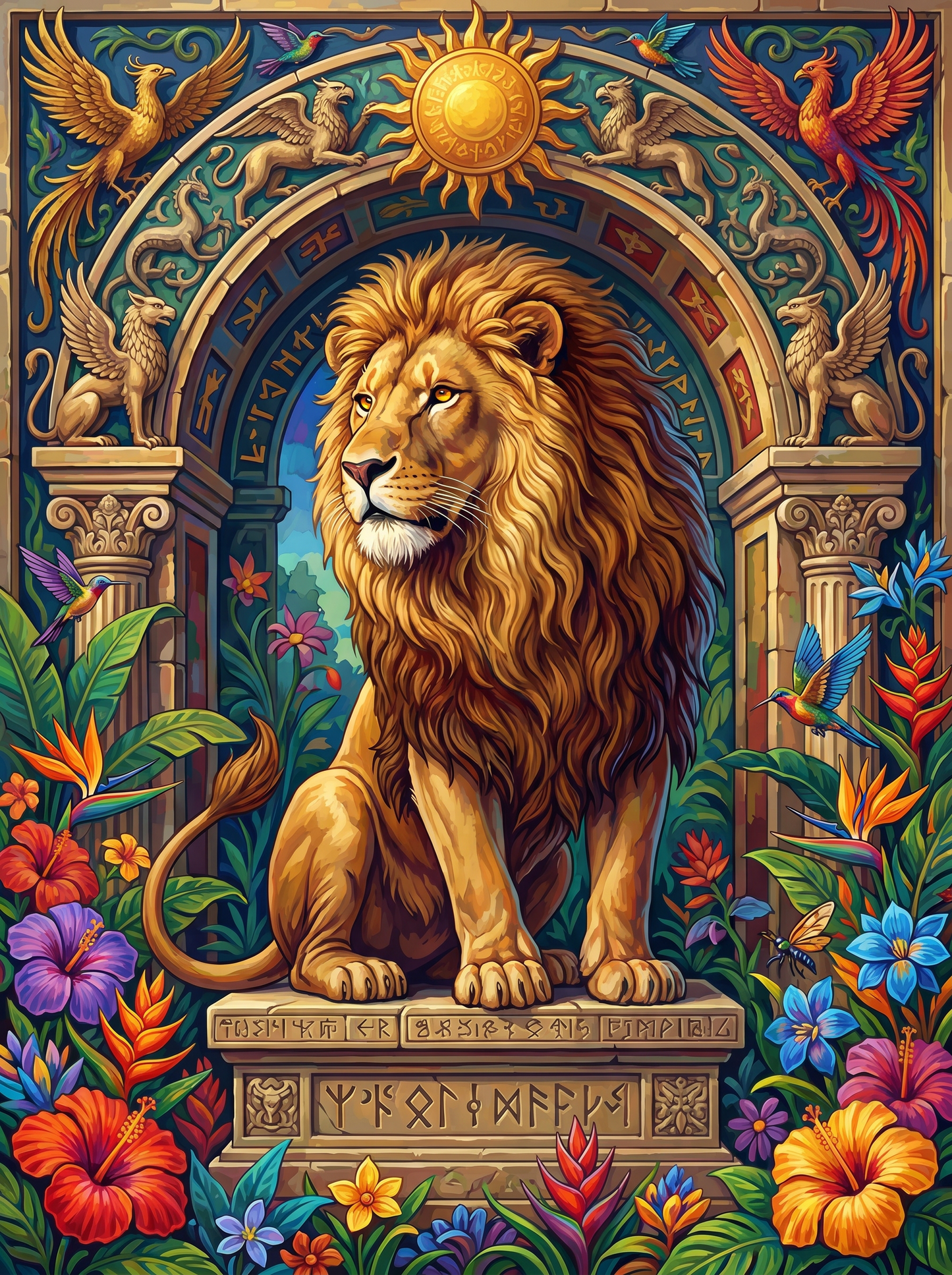 Majestic Lion Throne (100 Color Diamond Painting)