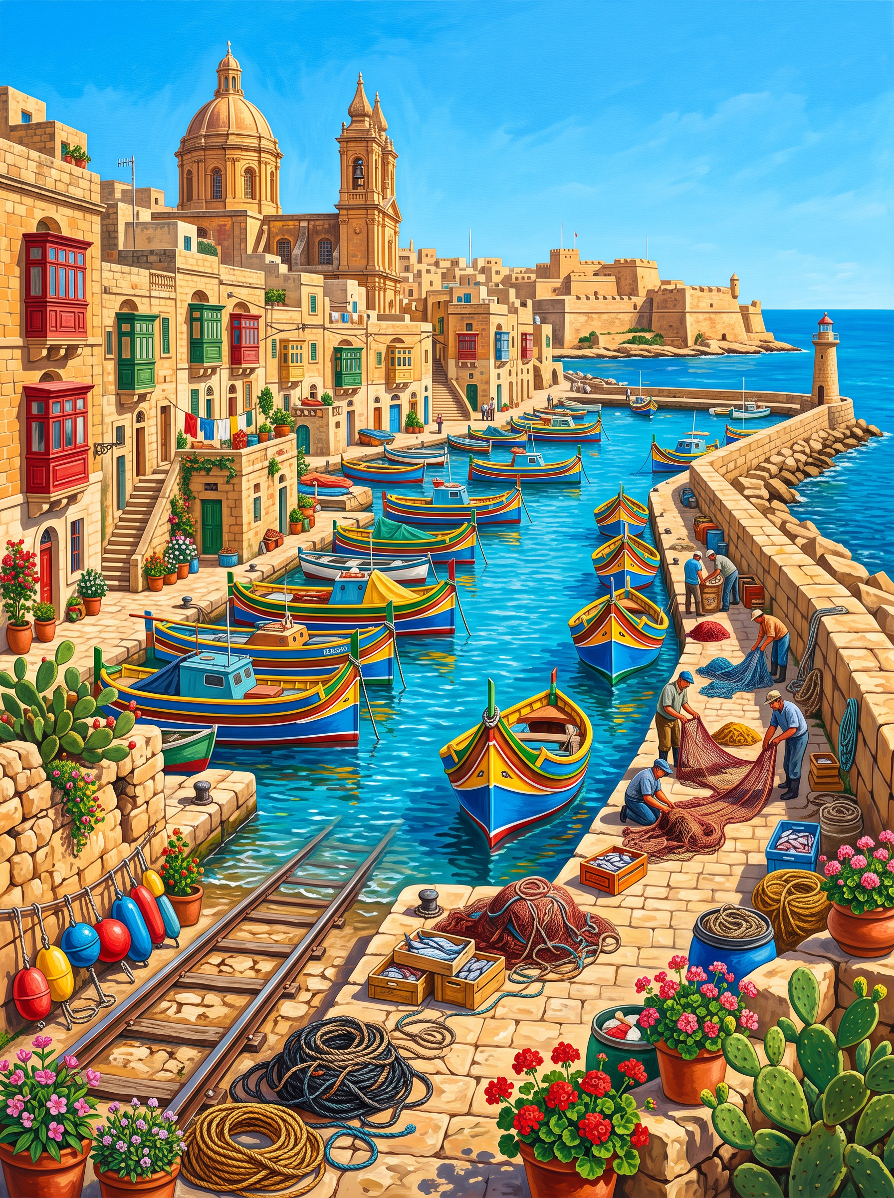 Maltese Luzzu Harbour