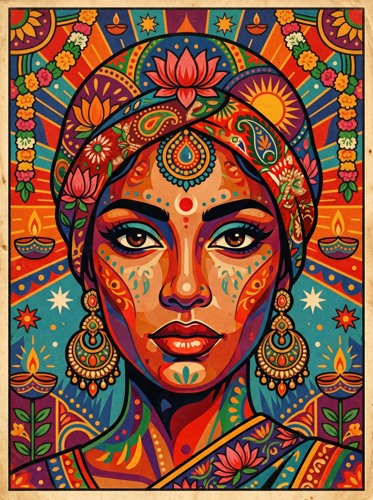 Mandala Goddess Portrait (150 Color Diamond Painting)