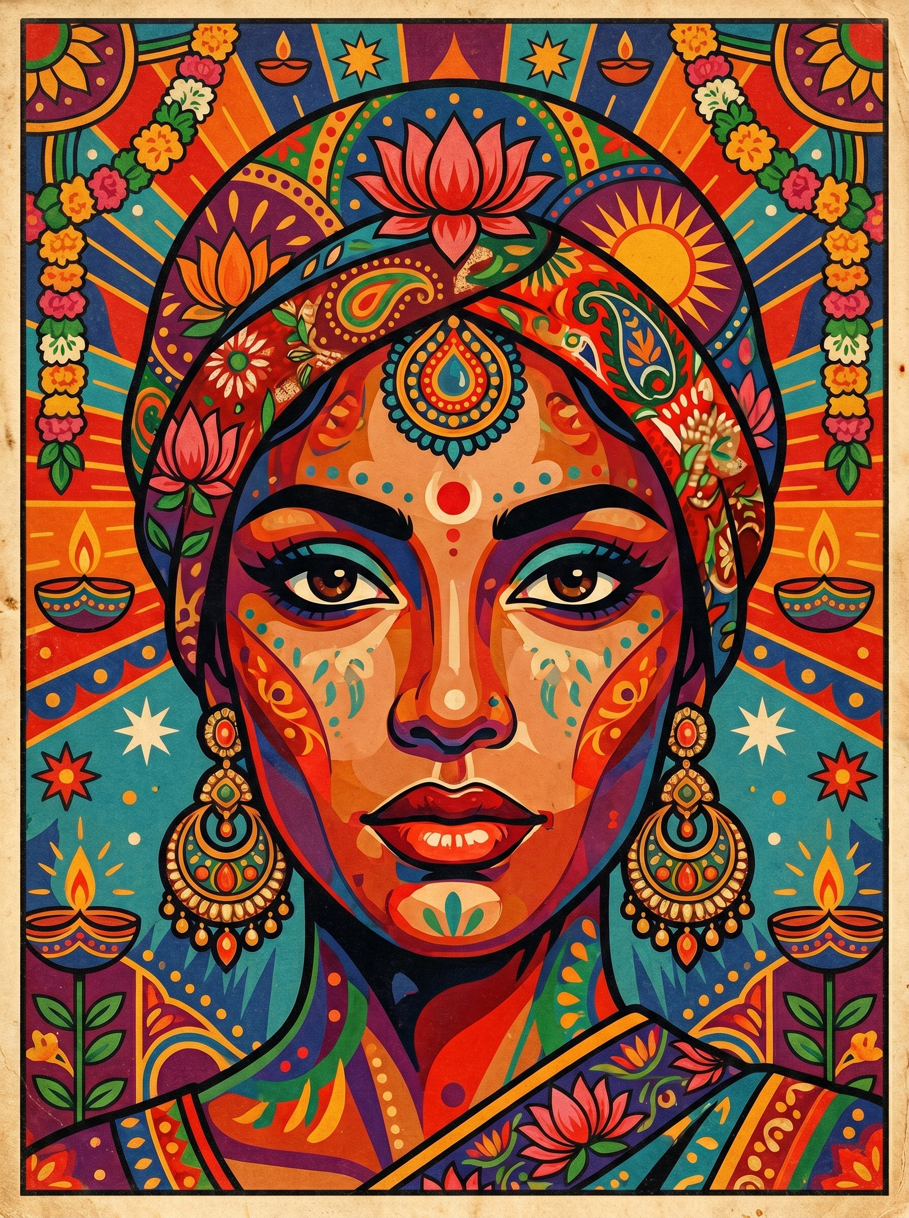 Mandala Goddess Portrait (150 Color Diamond Painting)