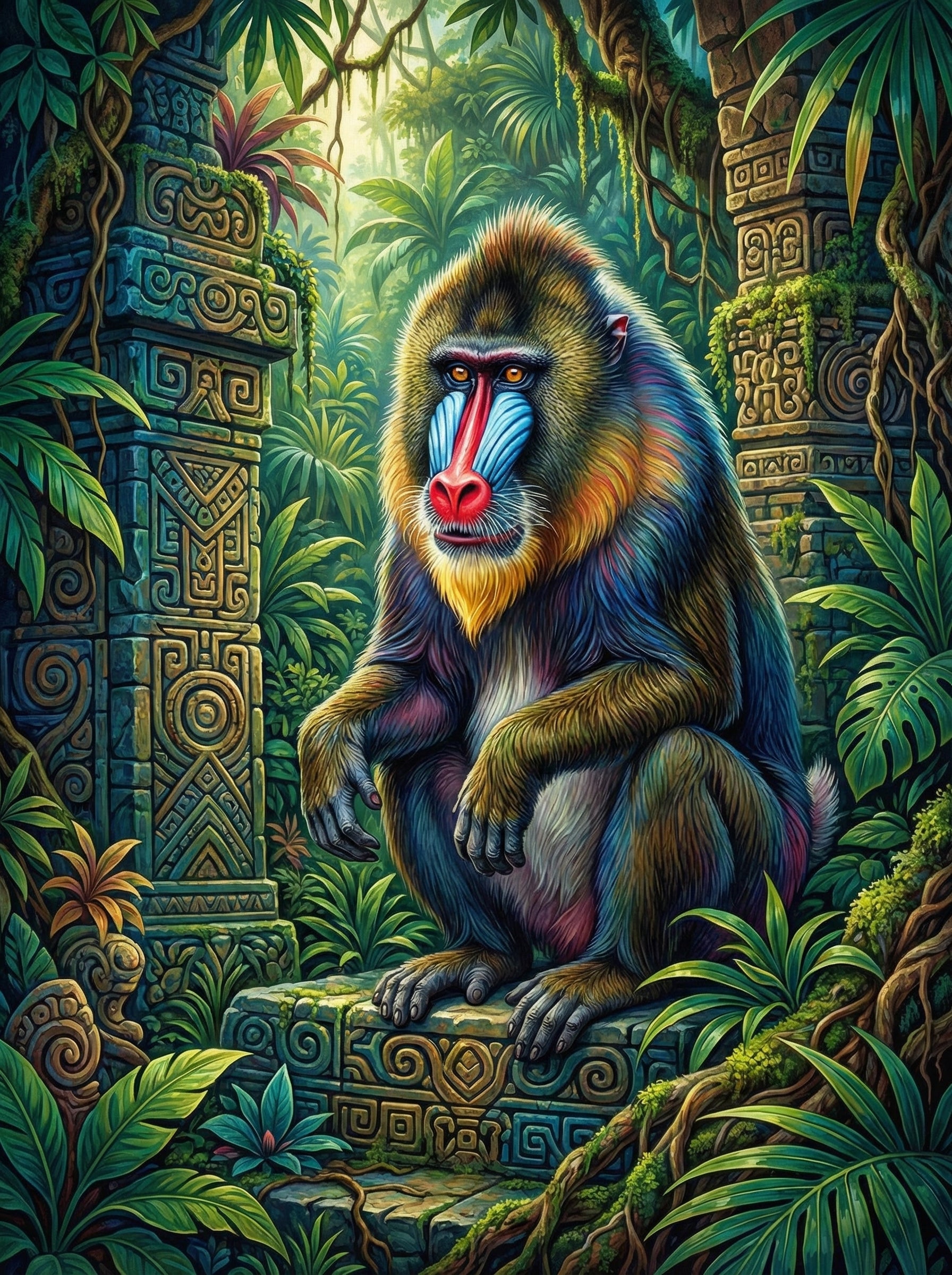 Mandrill Temple Sanctuary (Diamond Painting) Diamond Painting kit