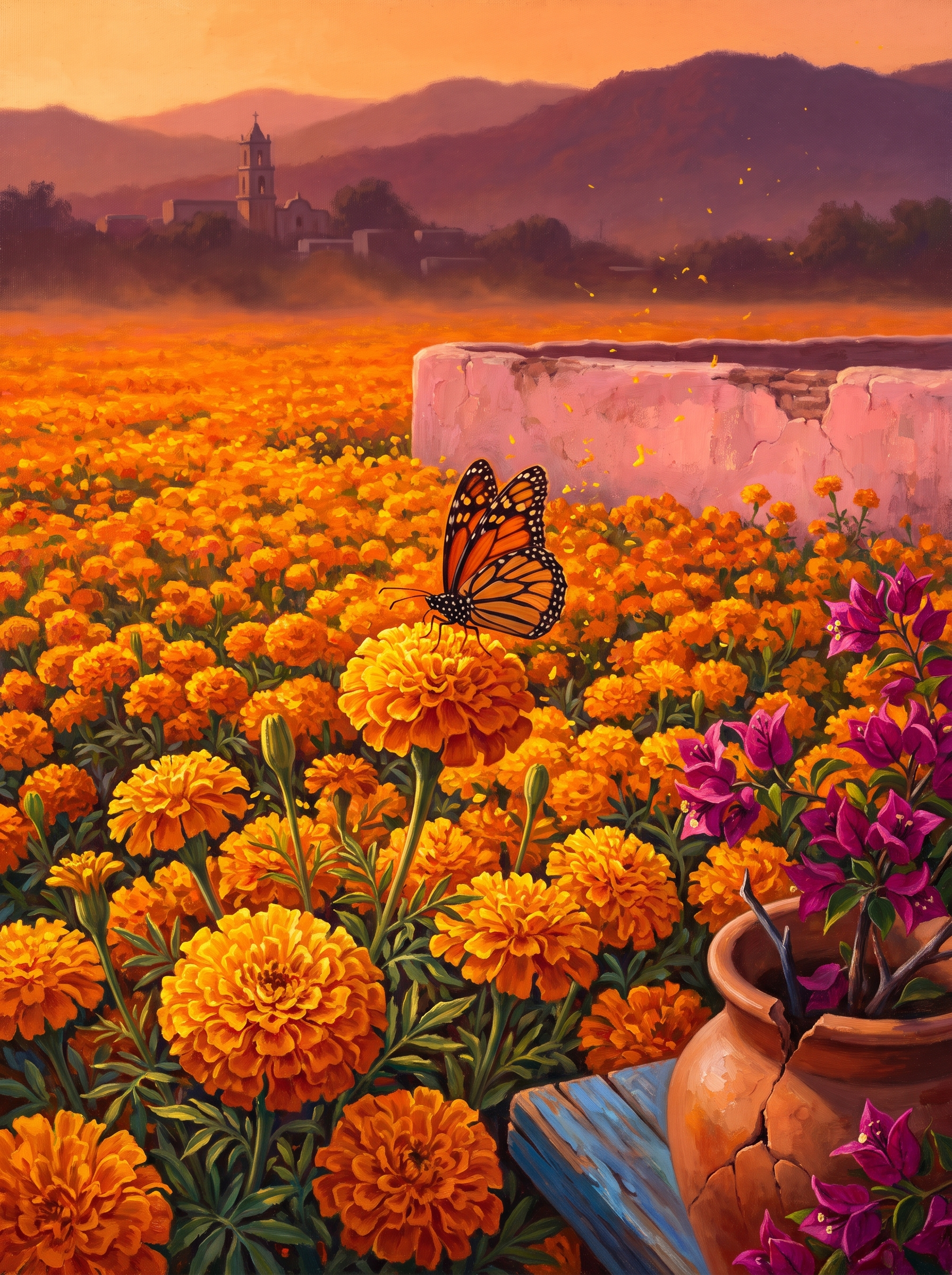 Marigold Field Golden Hour