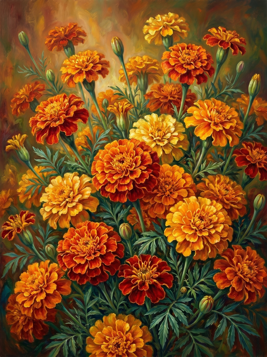 Marigolds Orange Gold Bright (Diamond Painting)
