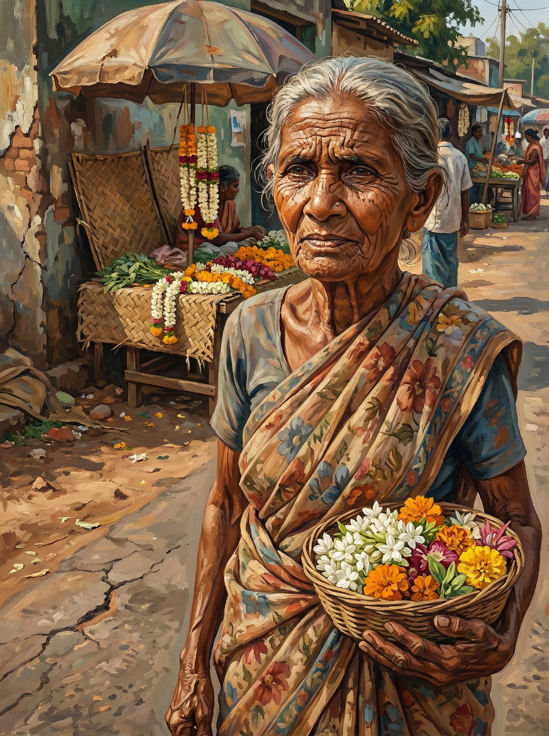 Market Flower Basket (Diamond Painting) Diamond Painting kit