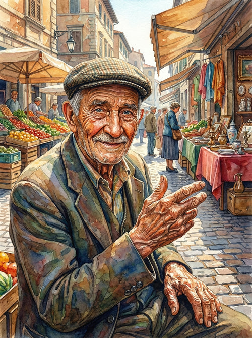 Market Square Vendor (100 Color Diamond Painting) Diamond Painting kit