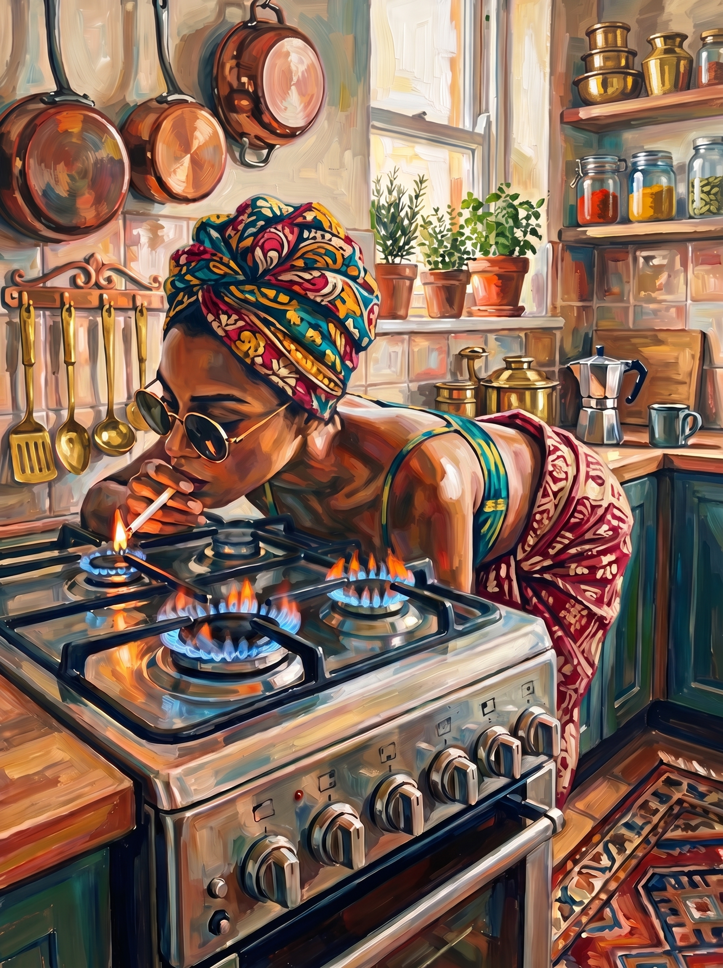 Maroon Sari Kitchen