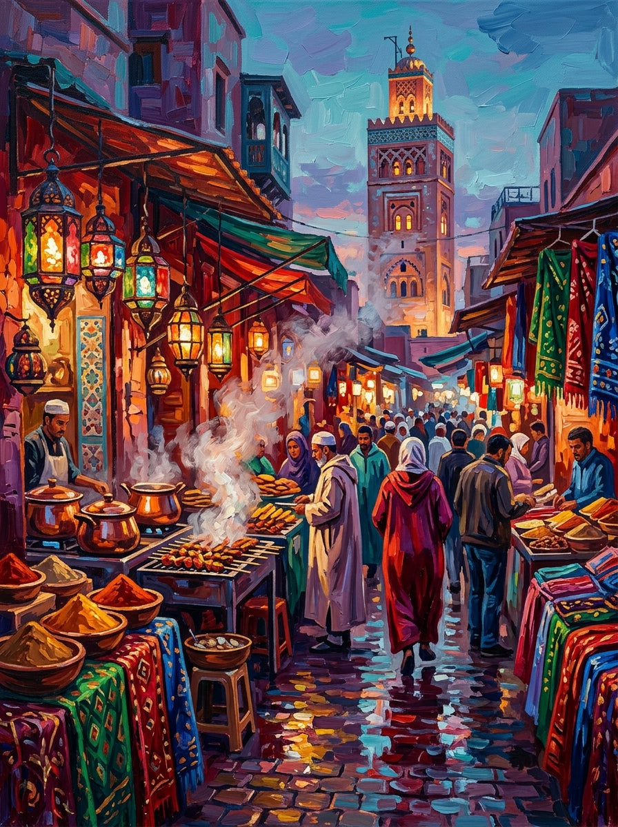 Marrakech Jemaa Night Clean (150 Color Diamond Painting)