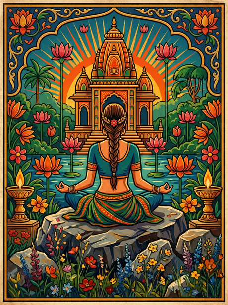 Meditating Lotus Figure (150 Color Diamond Painting) Diamond Painting kit