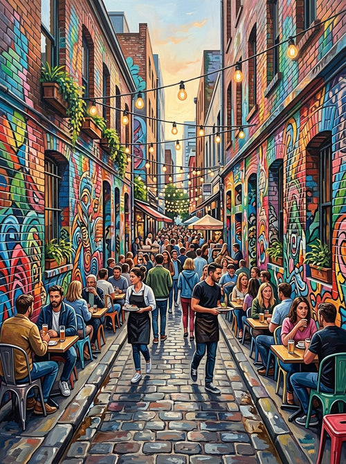 Melbourne Laneway Dusk Documentary (150 Color Diamond Painting)