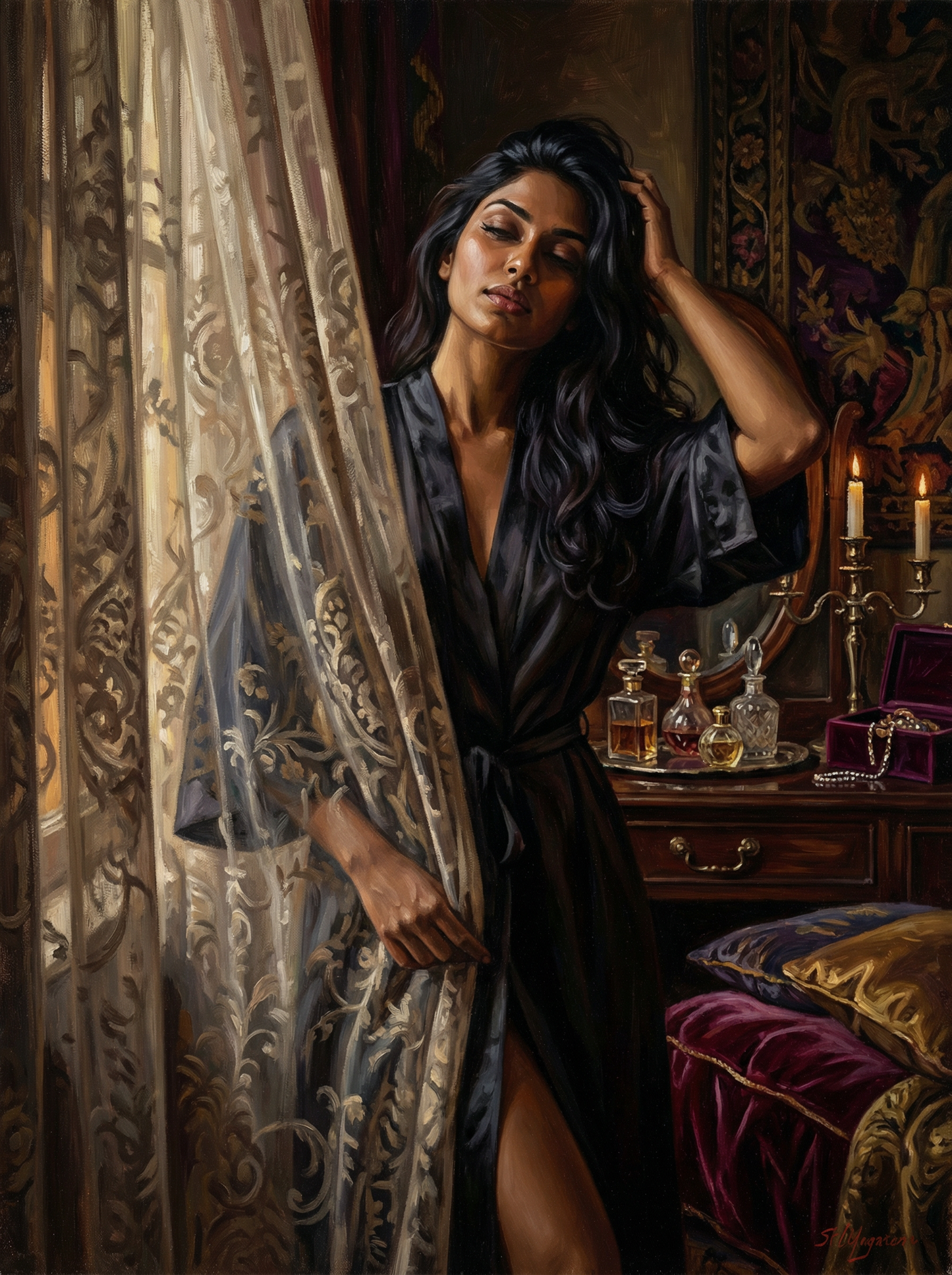 Midnight Lace Curtain (Diamond Painting)